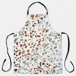 Abstraktes Terrazzo Mosaic Rust Brown & Blue Muste Schürze