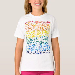 Abstraktes Terrazzo-Mosaik Buntes Regenbogenmuster T-Shirt
