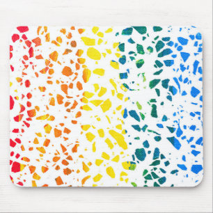 Abstraktes Terrazzo-Mosaik Farbverlauf-Regenbogenm Mousepad