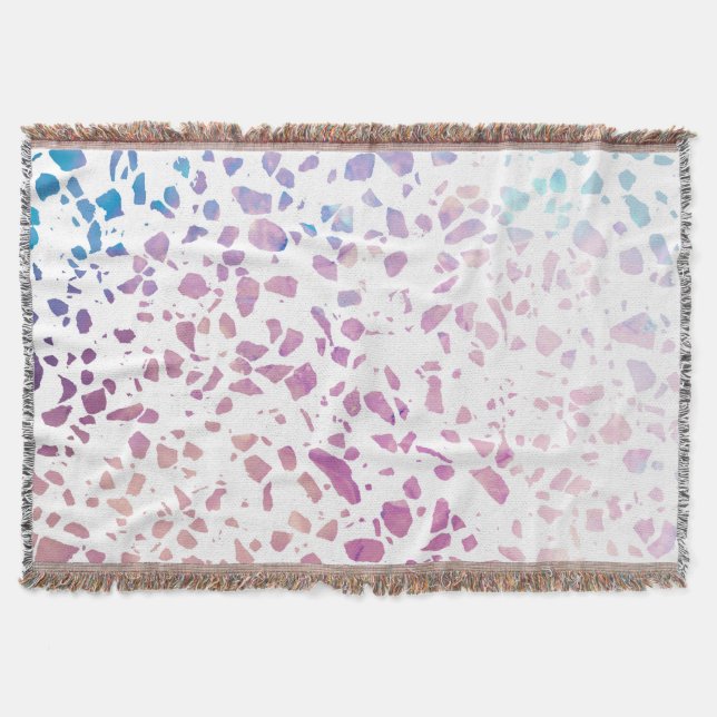 Abstraktes Terrazzo Mosaik Pink & Blue Muster Decke (Vorderseite)