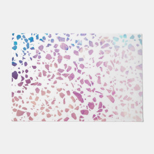 Abstraktes Terrazzo Mosaik Pink & Blue Muster Fußmatte