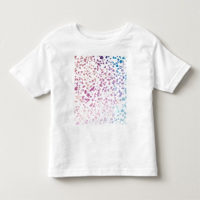 Abstraktes Terrazzo Mosaik Pink & Blue Muster Kleinkind T-shirt (Vorderseite)