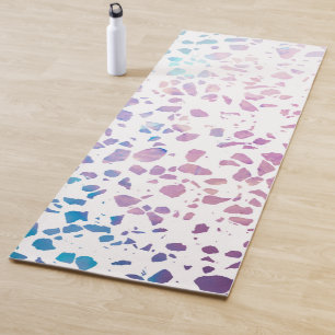 Abstraktes Terrazzo Mosaik Pink & Blue Muster Yogamatte