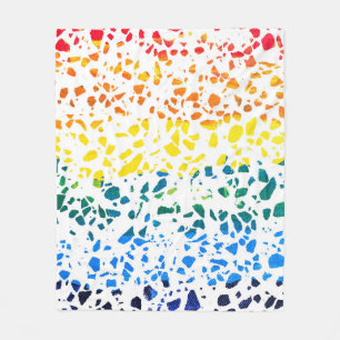 Abstraktes Terrazzo-Mosaik-Rainbow-Muster Fleecedecke