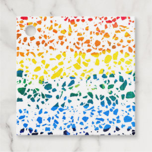 Abstraktes Terrazzo-Mosaik-Rainbow-Muster Geschenkanhänger