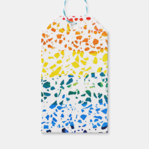 Abstraktes Terrazzo-Mosaik-Rainbow-Muster Geschenkanhänger