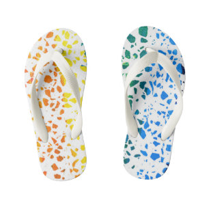 Abstraktes Terrazzo-Mosaik-Rainbow-Muster Kinderbadesandalen
