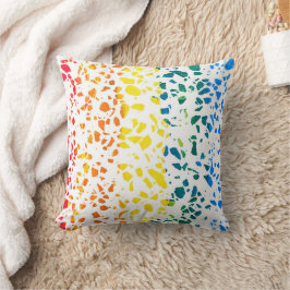 Abstraktes Terrazzo-Mosaik-Rainbow-Muster Kissen