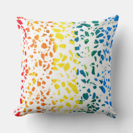 Abstraktes Terrazzo-Mosaik-Rainbow-Muster Kissen