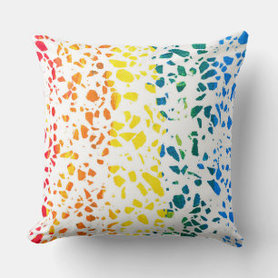 Abstraktes Terrazzo-Mosaik-Rainbow-Muster Kissen