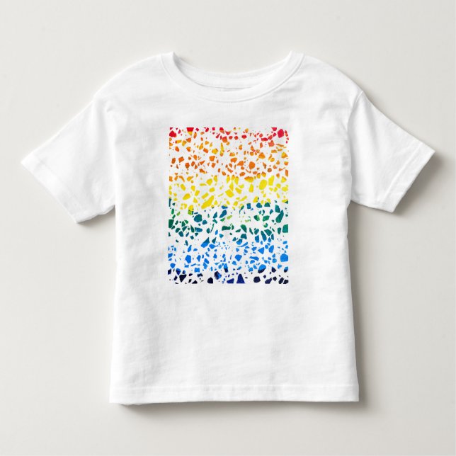 Abstraktes Terrazzo-Mosaik-Rainbow-Muster Kleinkind T-shirt (Vorderseite)