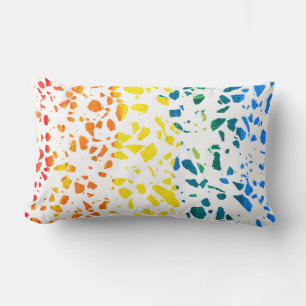 Abstraktes Terrazzo-Mosaik-Rainbow-Muster Lendenkissen