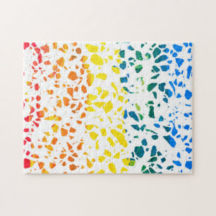Abstraktes Terrazzo-Mosaik-Rainbow-Muster Puzzle