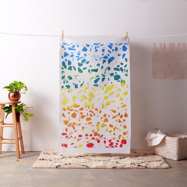 Abstraktes Terrazzo-Mosaik-Rainbow-Muster Stoff (Beispiel)