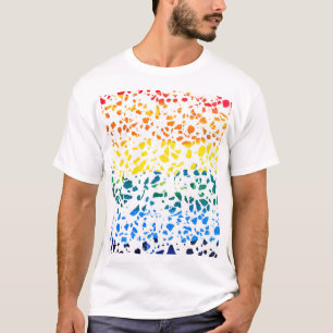 Abstraktes Terrazzo-Mosaik-Rainbow-Muster T-Shirt
