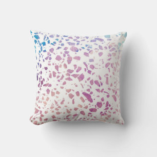 Abstraktes Terrazzo-Mosaik Rosa & Blau Muster Kissen