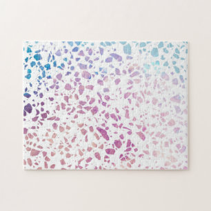 Abstraktes Terrazzo-Mosaik Rosa & Blau Muster Puzzle