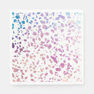 Abstraktes Terrazzo-Mosaik Rosa & Blaues Muster    Serviette