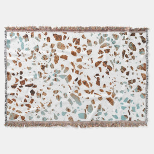 Abstraktes Terrazzo-Mosaik Rostbraun & Blau Muster Decke
