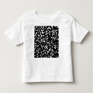 Abstraktes Terrazzo Mosaik Schwarz-Weiß-Muster Kleinkind T-shirt
