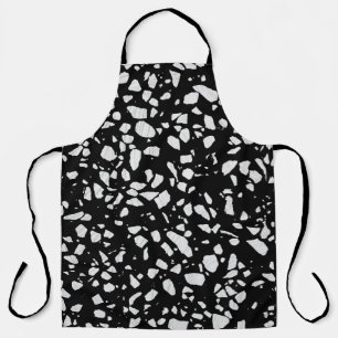 Abstraktes Terrazzo Mosaik Schwarz-Weiß-Muster Schürze