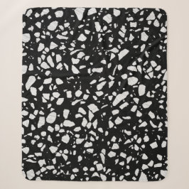 Abstraktes Terrazzo Mosaik Schwarz-Weiß-Muster Sherpadecke