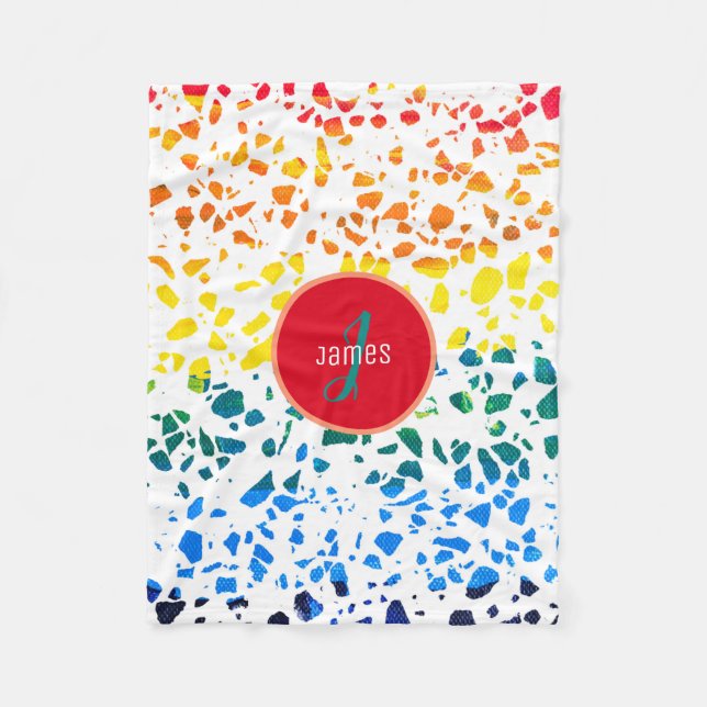 Abstraktes Terrazzo-Muster Fleecedecke (Vorderseite)