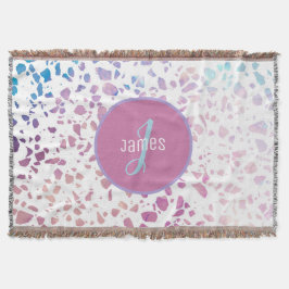 Abstraktes Terrazzo-Muster in Rosa und Blau Decke