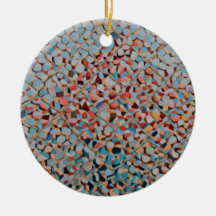 Abstraktes Texturmuster Azure Mosaikfluss Keramik Ornament
