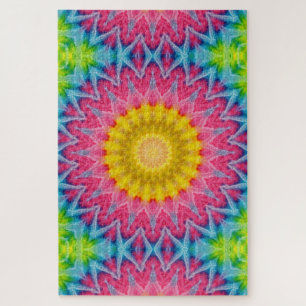Abstraktes Tie-Dye-Medaillon-Design Puzzle