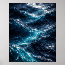 Abstraktes Tiefsee-Wasser-Ripple-Art-Poster
