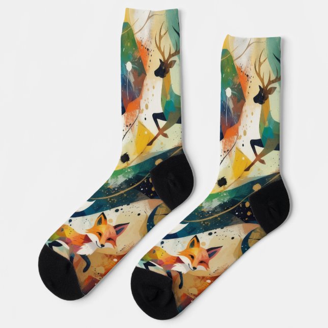 Abstraktes Tier Socken (Linkes Detail)