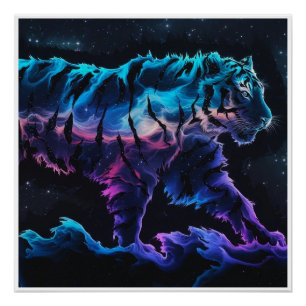 Abstraktes Tiger Concept Ink Art Collection Poster