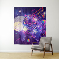 Abstraktes Tiger-Retro-kosmisches Design