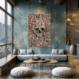 Abstraktes Totenkopf-Drip-Painting Moderne Wandkun Poster
