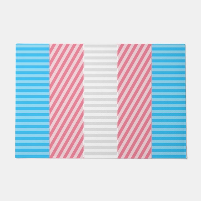 Abstraktes Transgender-Prix-Flag Fußmatte (Vorderseite)