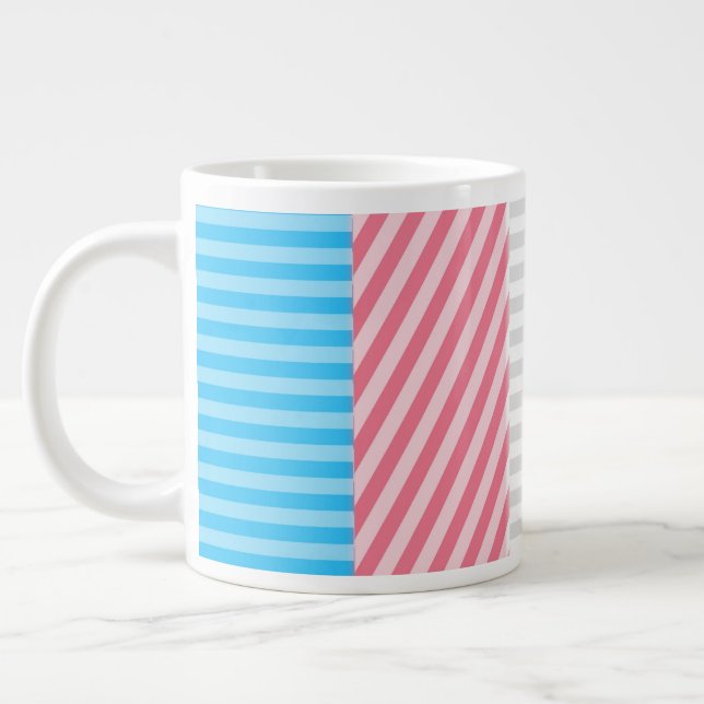 Abstraktes Transgender-Prix-Flag Jumbo-Tasse (Links)