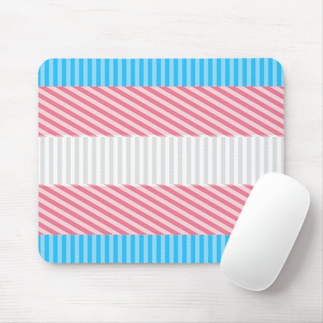 Abstraktes Transgender-Prix-Flag Mousepad (Mit Mouse)