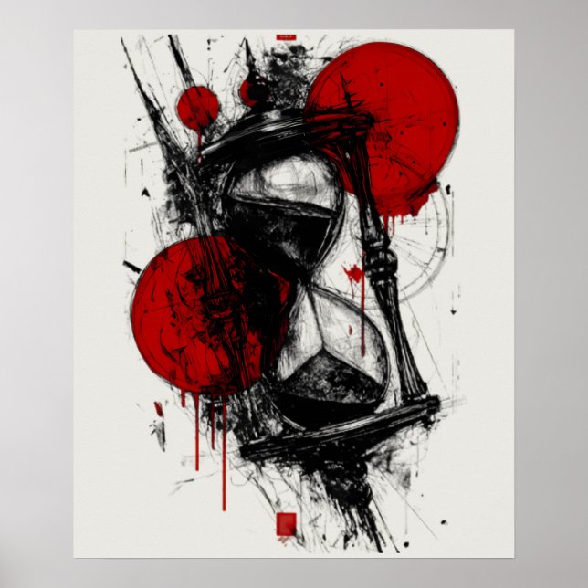 Abstraktes Trash-Polka-Stundenglas-Poster Poster (Vorne)