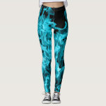 Abstraktes Trendy modernes auf Feuer-Aqua-Flammen Leggings<br><div class="desc">Abstraktes modernes auf dem Blick der Feuer-Aqua-blauen Flammen groß,  wie sie über diese Leggings tanzen</div>