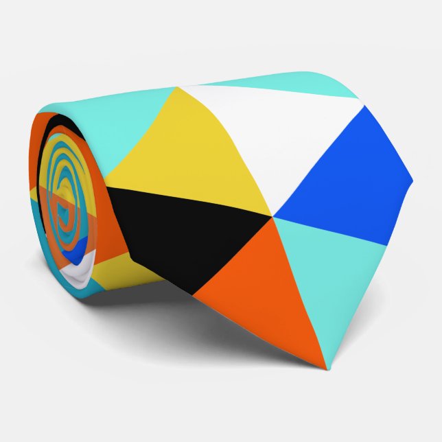 Abstraktes Triangle-Muster Neck Tie Krawatte (Gerollt)