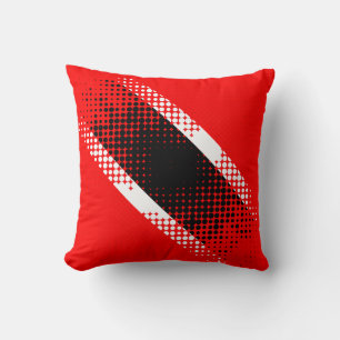 Abstraktes Trinidad & Tobago Dot Pattern auf RED Kissen