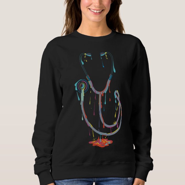 Abstraktes tropfendes Stethoskop – Medizinische Ku Sweatshirt (Vorderseite)