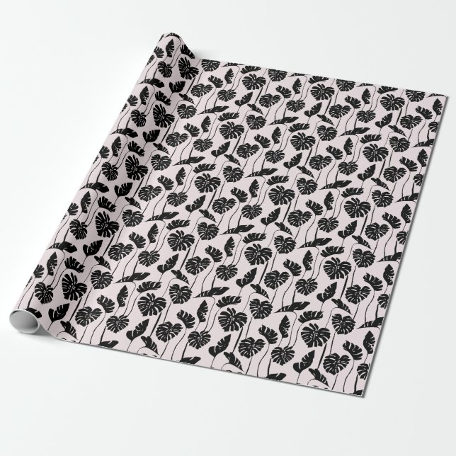 Abstraktes Tropical Monstero Palma Geschenkpapier (Ungerollt)