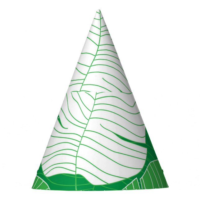 Abstraktes tropisches Blatt, künstlerische Malerei Partyhütchen (Vorderseite)