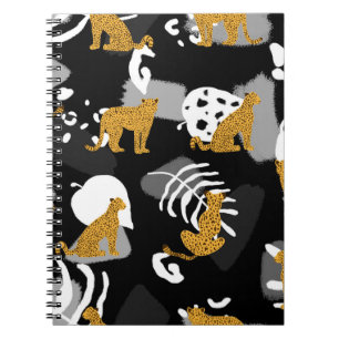 Abstraktes tropisches Blätter Leopard-Muster Notizblock