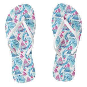Abstraktes tropisches Blattmuster Flip Flops