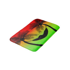 Abstraktes tropisches Leben | Hammock-Silhouette Badematte