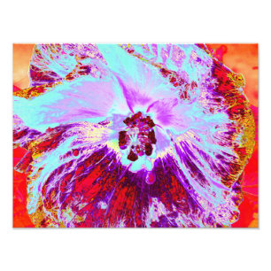 Abstraktes tropisches Wasser und Blume des Lila Hi Fotodruck
