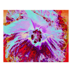 Abstraktes tropisches Wasser und Blume des Lila Hi Poster
